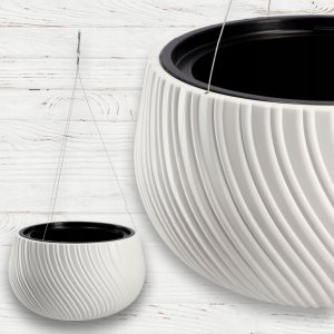 Kadax Donica Doniczka Wisząca Okrągła Misa Biała 29,5cm 5