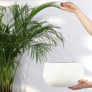 Kadax Donica Doniczka Wisząca Okrągła Misa Biała 29,5cm 6