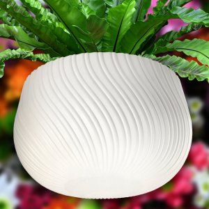 Kadax Donica Doniczka Wisząca Okrągła Misa Biała 29,5cm 7