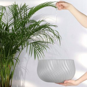 Kadax Donica Doniczka Wisząca Okrągła Misa Szara 29,5cm 4