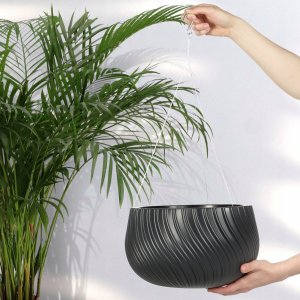 Kadax Donica Doniczka Wisząca Okrągła Misa Szara 29,5cm 4