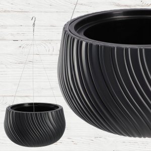 Kadax Donica Doniczka Wisząca Okrągła Misa Szara 29,5cm 8