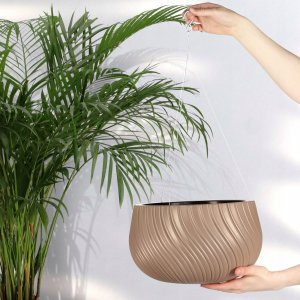 Kadax Donica Doniczka Wisząca Okrągła Misa Beżowa 29,5cm 3