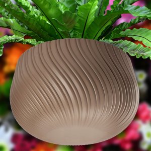 Kadax Donica Doniczka Wisząca Okrągła Misa Beżowa 29,5cm 4