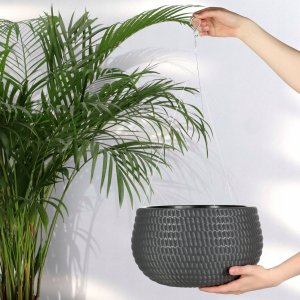 Kadax Donica Doniczka Wisząca Okrągła Misa Szara 29,5cm 6