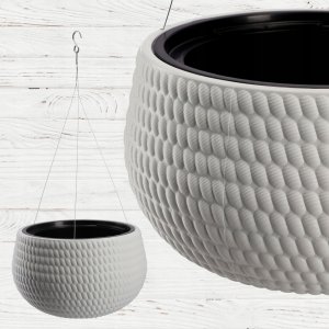 Kadax Donica Doniczka Wisząca Okrągła Misa Szara 29,5cm 6