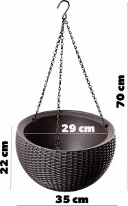Kadax Keter Doniczka Wisząca Na Balkon Taras Donica Brąz 2