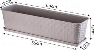 Kadax Doniczka Donica Balkonowa Podstawka 60cm Karmelowa 3