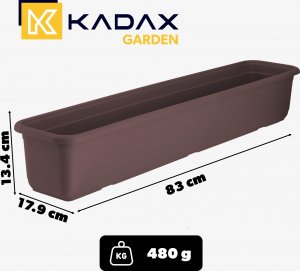 Kadax KADAX Doniczka Skrzynka Balkonowa 80cm Brązowa 3