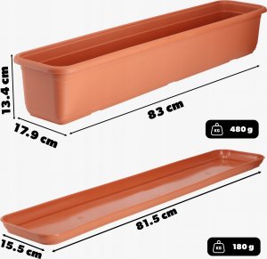 Kadax KADAX Doniczka Skrzynka Balkonowa 80cm Z Podstawką 3