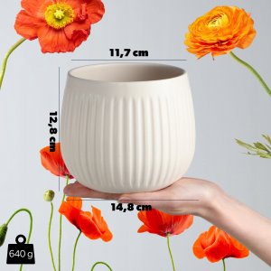 Kadax KADAX Doniczka Ceramiczna Osłonka 14cm Biała 3
