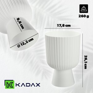 Kadax Doniczka osłonka kwietnik gazon 18cm biała 3