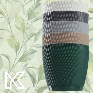 Kadax KADAX Doniczka Okrągła Z Podstawką 19cm Antracyt 9