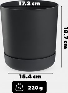 Kadax KADAX Doniczka Osłonka Z Podstawką 17cm Antracyt 3