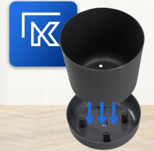 Kadax KADAX Doniczka Osłonka Z Podstawką 17cm Antracyt 4