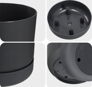 Kadax KADAX Doniczka Osłonka Z Podstawką 17cm Antracyt 5
