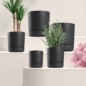 Kadax KADAX Doniczka Osłonka Z Podstawką 17cm Antracyt 10