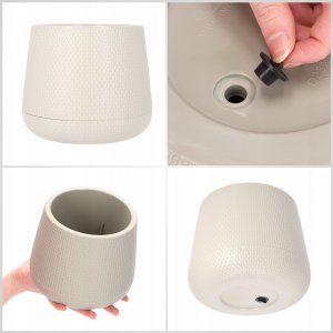 Kadax Doniczka Osłonka Na Kwiaty Podstawka Beżowa 13cm 5