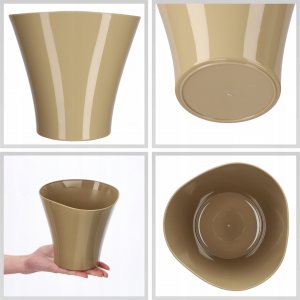 Kadax Doniczka Osłonka Na Kwiaty Wewnątrz Beżowa 16 cm 3