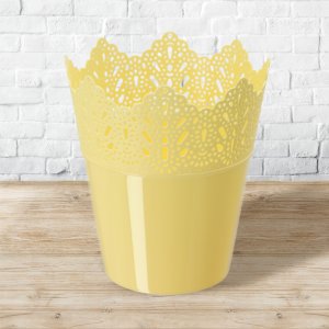 Kadax Doniczka Osłonka Na Kwiaty Rośliny Żółta 12cm 2