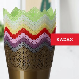 Kadax Doniczka Osłonka Na Kwiaty Rośliny Żółta 12cm 3