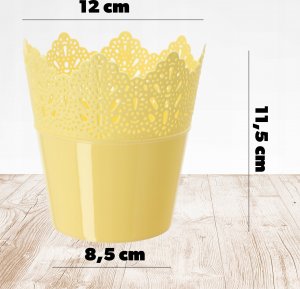 Kadax Doniczka Osłonka Na Kwiaty Rośliny Żółta 12cm 4