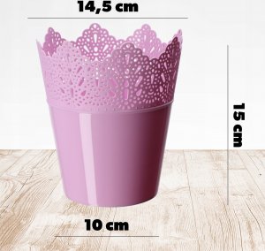 Kadax Doniczka Osłonka Na Kwiaty Rośliny Różowa 14,5 cm 4