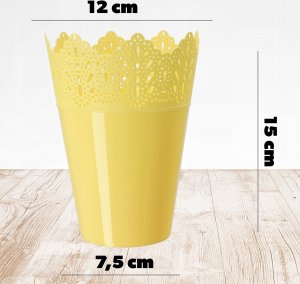 Kadax Doniczka Osłonka Na Kwiaty Rośliny Żółta 12 cm 4