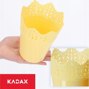 Kadax Doniczka Osłonka Na Kwiaty Rośliny Żółta 12 cm 7