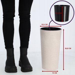 Kadax Doniczka Osłonka Na Kwiaty Ekologiczna Biała 19cm 3