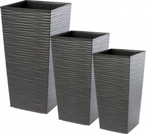 Kadax Zestaw 3x Doniczka Donica Wkład Grafit Dłuto Duża 2