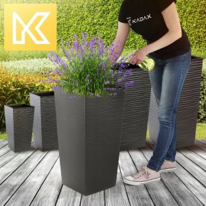 Kadax Zestaw 3x Doniczka Donica Wkład Grafit Dłuto Duża 4