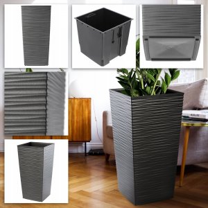 Kadax Zestaw 3x Doniczka Donica Wkład Grafit Dłuto Duża 5