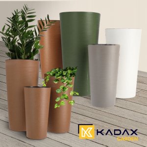 Kadax Zestaw 3x Doniczka Donica Ogrodowa + Wkład Brązowa 11