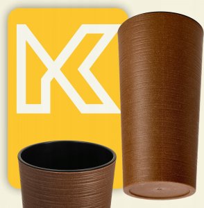 Kadax Zestaw 3x Doniczka Donica Ogrodowa + Wkład Brązowa 9