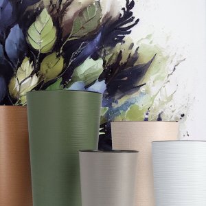 Kadax Zestaw 3x Doniczka Donica Ogrodowa + Wkład Zielona 11