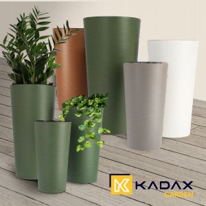 Kadax Zestaw 3x Doniczka Donica Ogrodowa + Wkład Zielona 12