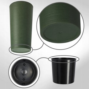 Kadax Zestaw 3x Doniczka Donica Ogrodowa + Wkład Zielona 5