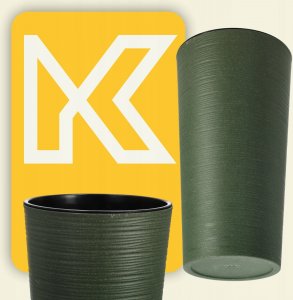 Kadax Zestaw 3x Doniczka Donica Ogrodowa + Wkład Zielona 7