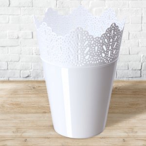 Kadax Doniczka Osłonka Na Kwiaty Rośliny Biała 14,5 cm 2