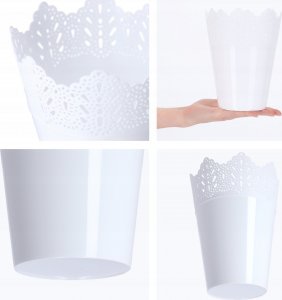 Kadax Doniczka Osłonka Na Kwiaty Rośliny Biała 14,5 cm 5