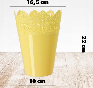 Kadax Doniczka Osłonka Na Kwiaty Rośliny Żółta 16,5cm 4