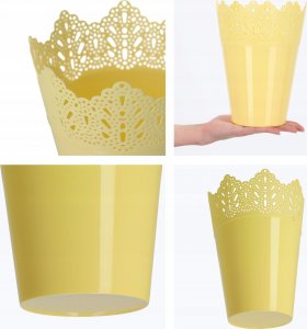 Kadax Doniczka Osłonka Na Kwiaty Rośliny Żółta 16,5cm 5