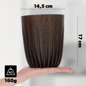 Kadax Doniczka Eko Osłonka + Wkładka Brązowa 14,5x17cm 2