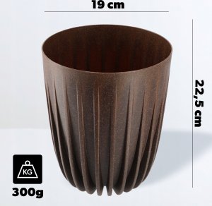 Kadax Doniczka Eko* Osłonka + Wkładka Brązowa 19x22,5cm 2