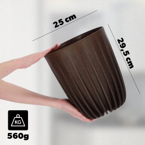 Kadax Doniczka Eko Osłonka + Wkładka Brązowa 25x30cm 2