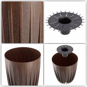 Kadax Doniczka Eko Osłonka + Wkładka Brązowa 25x30cm 6