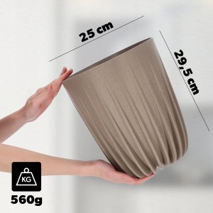 Kadax Doniczka Osłonka Eko + Wkładka Brązowa 25x30cm 7