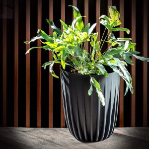 Kadax Doniczka Osłonka Eko* + Wkładka Antracyt 14,5x17cm 3