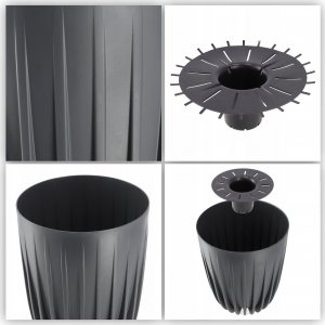 Kadax Doniczka Osłonka Eko* + Wkładka Antracyt 14,5x17cm 4